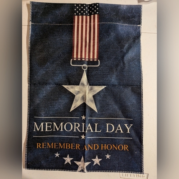 2/$12 Military Memorial Day Honor Patriotic Flag 12 x 18 Dbl Sided - Picture 1 of 2